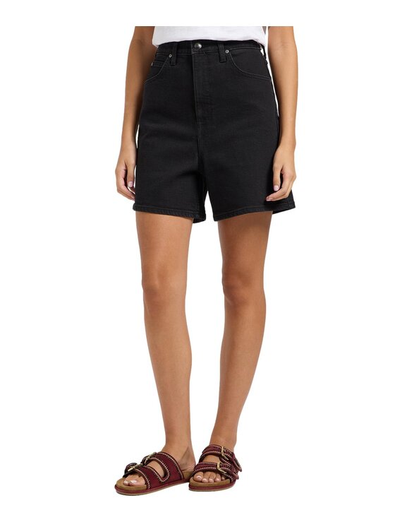 Lee Lee Szorty jeansowe 112363435 Czarny Regular Fit