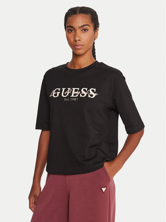 Guess Guess T-Shirt V5YI02 I3Z14 Černá Boxy Fit