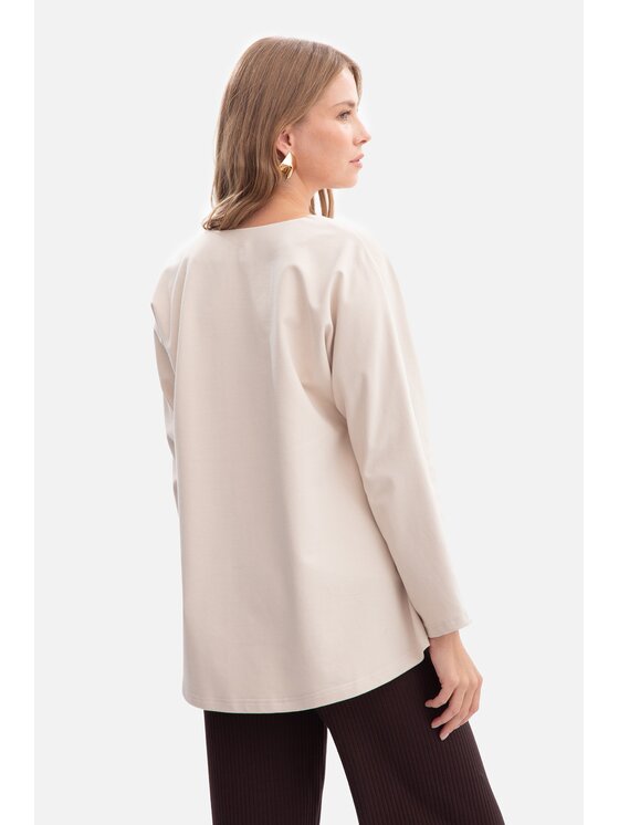 BeWear BeWear Bluzka b304 Beżowy Baggy Fit