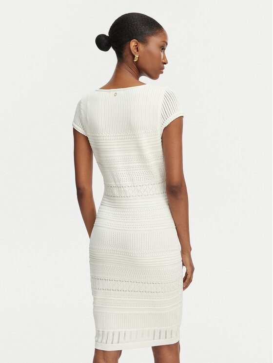 Guess Guess Плетена рокля W6GK21 Z0603 Бял Regular Fit