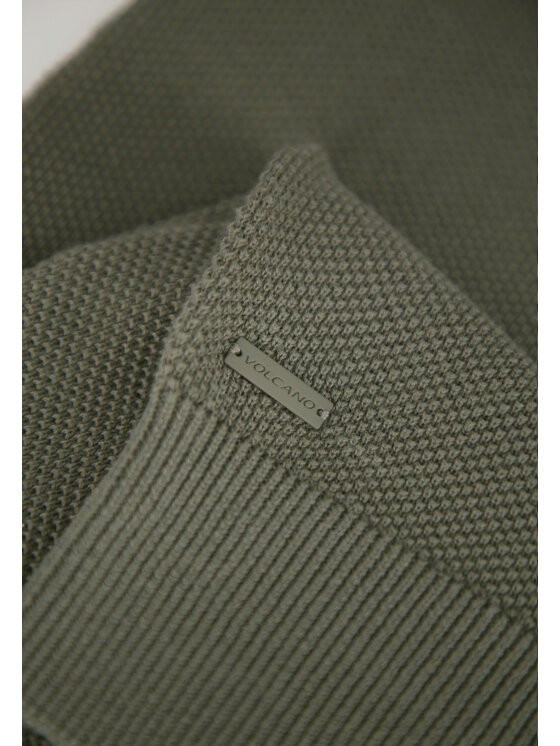 Volcano Volcano Sweter S-LOGAN Zielony Regular Fit