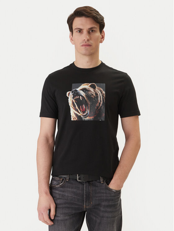 BOSS BOSS Póló Dobermann 50558965 Fekete Regular Fit