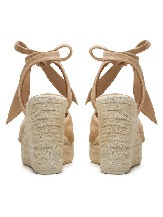 Manebi Manebi Espadryle Hamptons Wedge Espadrilles With Knot M 1.1 WS Beżowy
