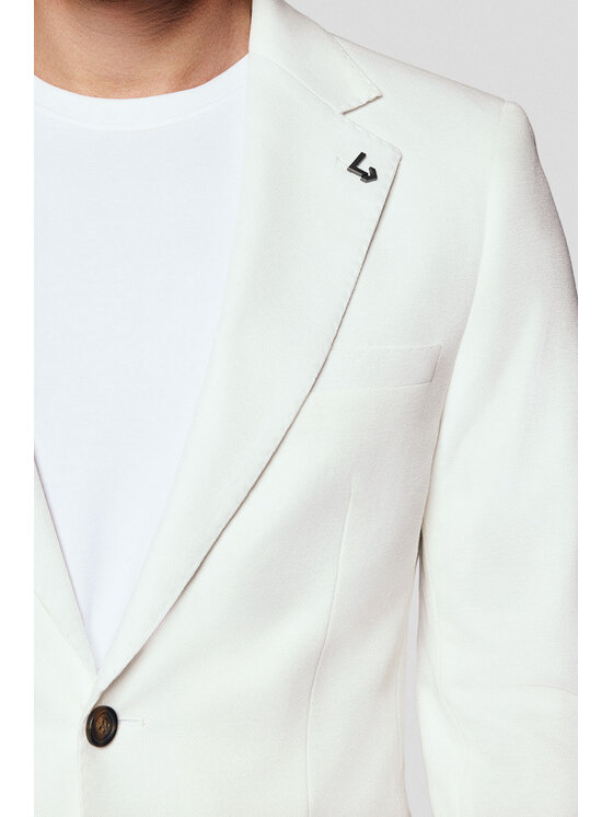 Lancerto Lancerto Marynarka Guspini MA131125000001 Biały Slim Fit