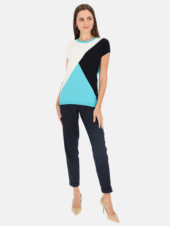Potis & Verso Potis & Verso Bluzka Karolina Niebieski Slim Fit