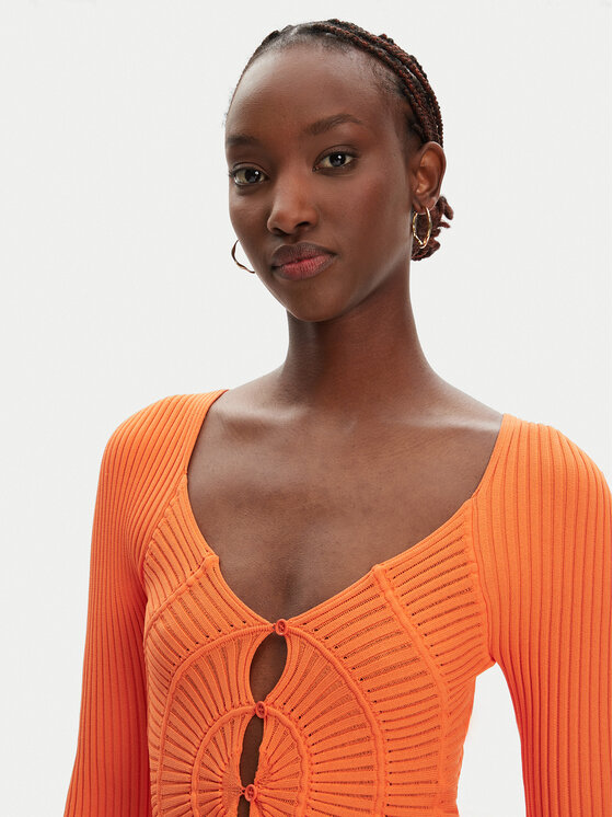 PINKO PINKO Pletena jopica Vergina 104627 A2E6 Oranžna Slim Fit