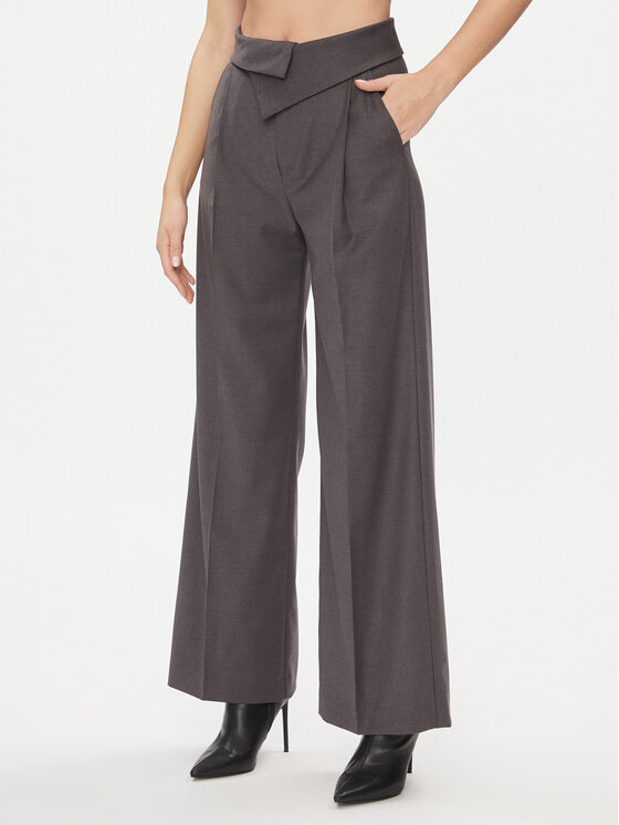 Maryley Pantaloni din material 23IB639/52GR Gri Relaxed Fit