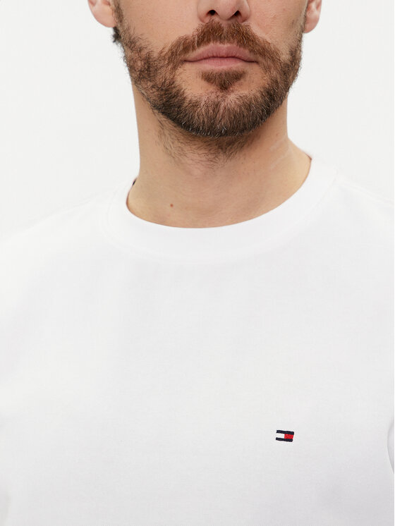 Tommy Hilfiger Tommy Hilfiger Μπλούζα Flag Logo MW0MW32735 Λευκό Regular Fit