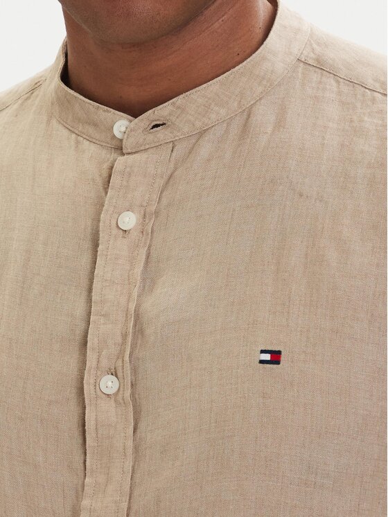 Tommy Hilfiger Tommy Hilfiger Marškiniai MW0MW39271 Tamsiai smėlinė Slim Fit