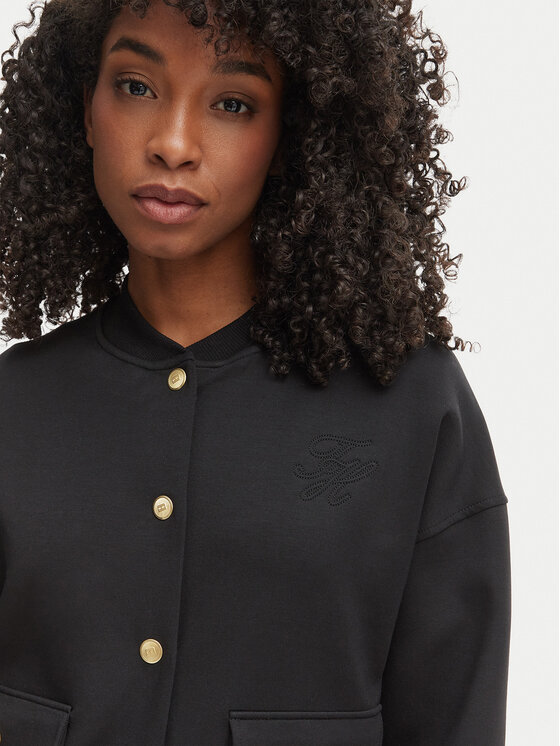 Tommy Hilfiger Tommy Hilfiger Bunda pro přechodné období WW0WW48730 Černá Relaxed Fit