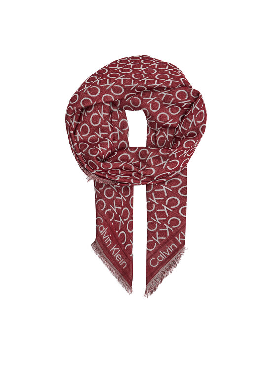 Calvin Klein Tuch Monogram Jacquard Scarf 130X130 K60K608779 Rot  