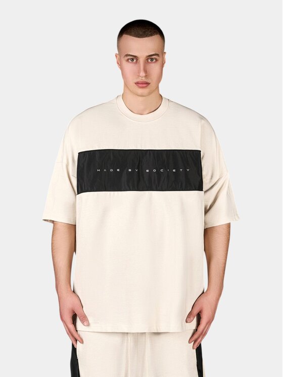 Nobrand Nobrand Ścierka Tricou Ribbed Vanguard - T17112 Beżowy Basic Fit