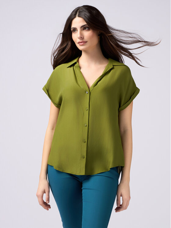 Oltre Oltre Camicia 5185J000733N015 Verde Over Fit