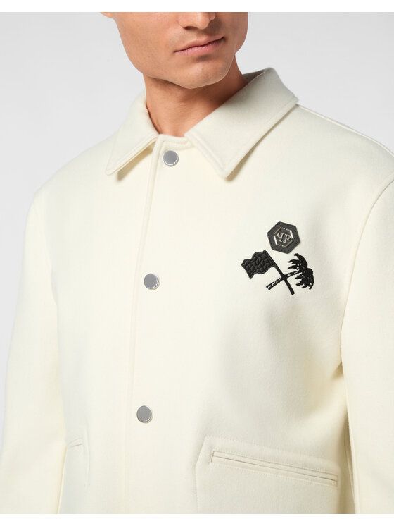 PHILIPP PLEIN PHILIPP PLEIN Kurtka bomber 22547 Biały Regular Fit