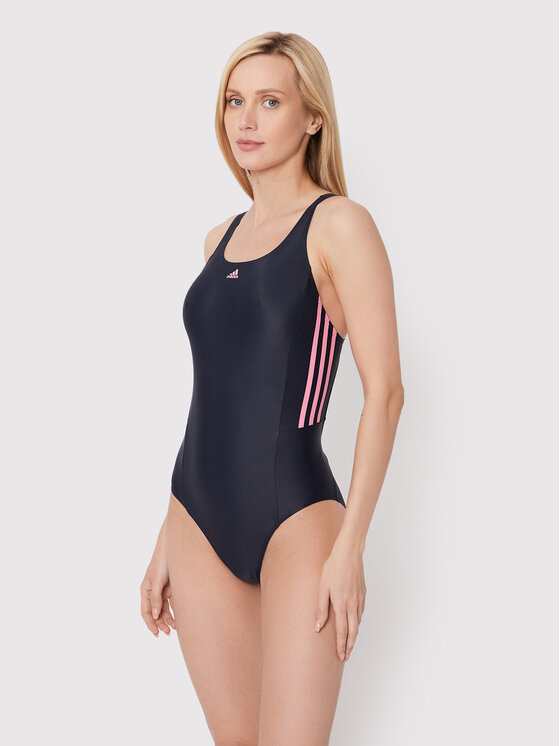 adidas Strój kąpielowy Mid 3Stripes HD0878 Granatowy Modivo.pl