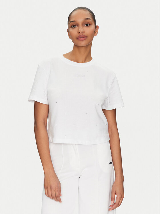 Guess Damski T-Shirt, rozmiar S, Biały, V5GI00 I3Z14