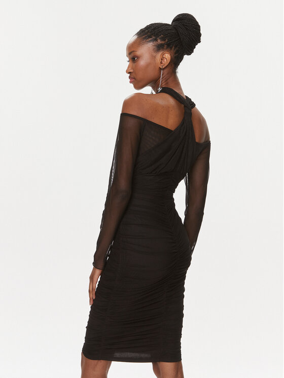 Rinascimento Rinascimento Φόρεμα κοκτέιλ CFC0116298003 Μαύρο Slim Fit