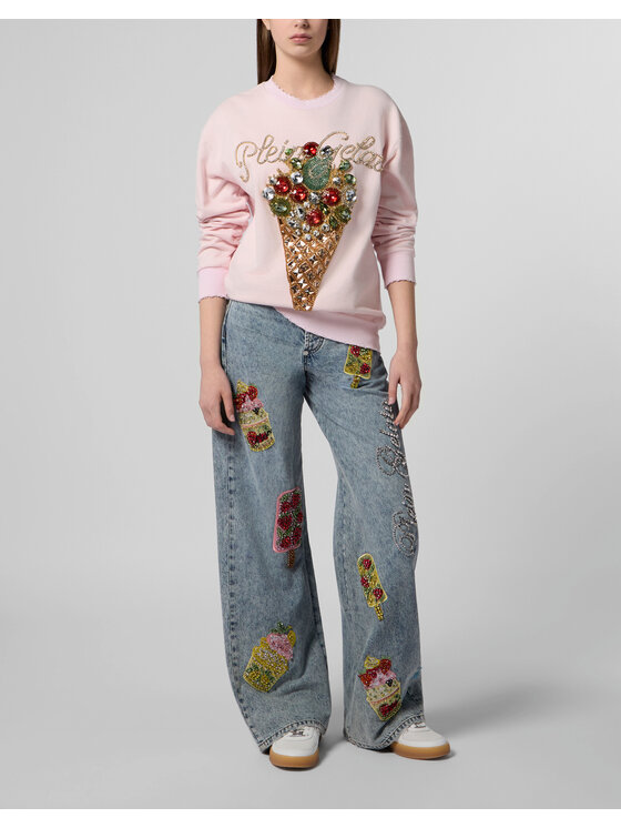 PHILIPP PLEIN PHILIPP PLEIN Bluza 30537 Różowy Regular Fit