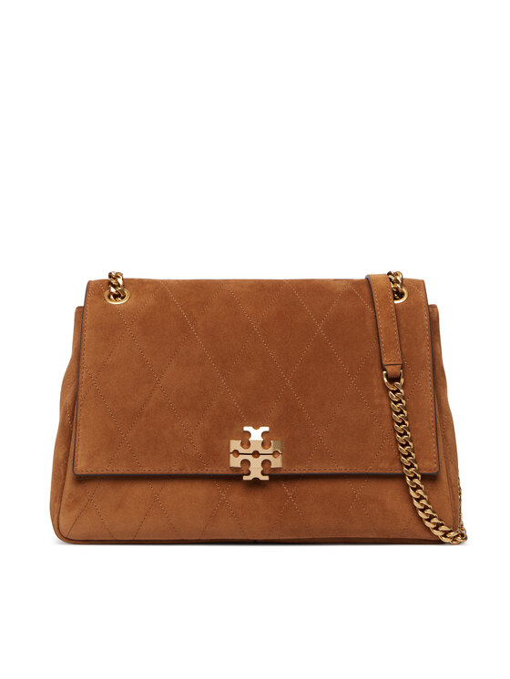 Tory Burch Tory Burch Táska Charlie Quilted Suede Shoulder Bag 183357 Barna