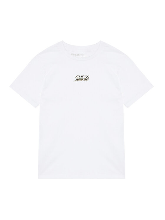 Guess Tricou L6RI10 K8HM4 Alb Regular Fit