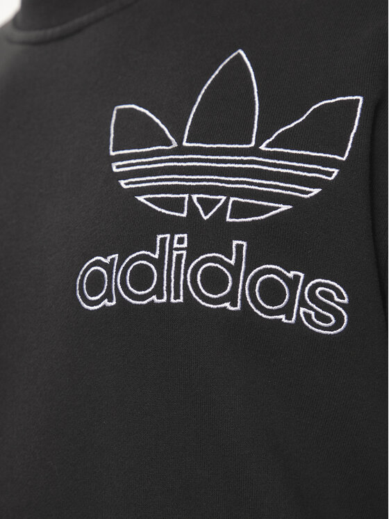 adidas adidas Mikina adicolor Outline Trefoil IU2350 Černá Loose Fit