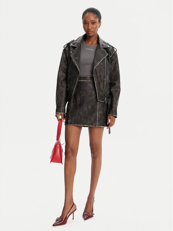 Guess Guess Пола от имитация на кожа W5YD46 WHDI0 Сив Regular Fit