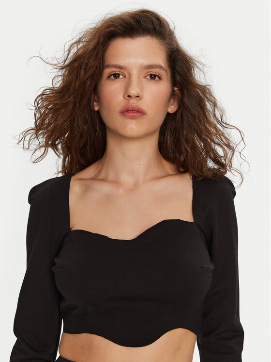 STAUD STAUD Bluză Corde R24P1122PT Negru Slim Fit