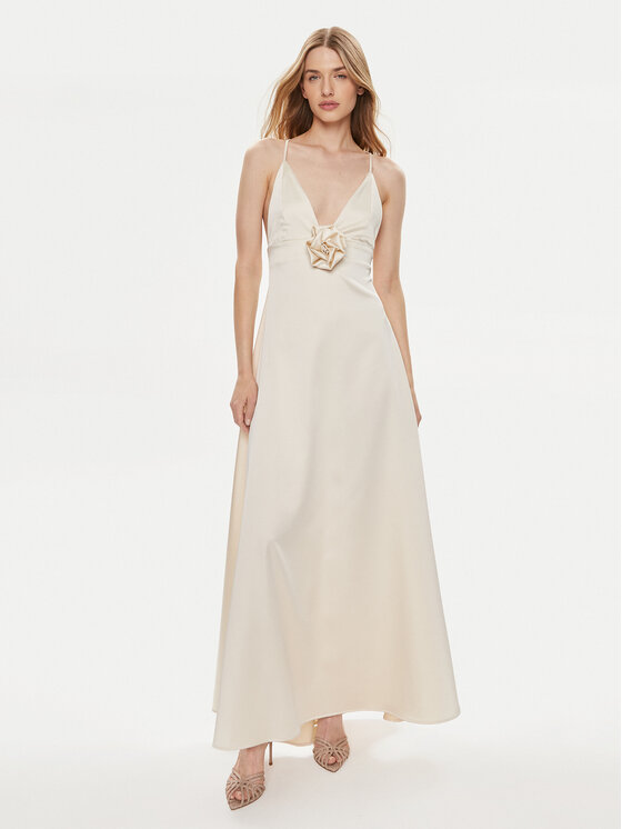 Kontatto Kontatto Abendkleid YM825 Beige Regular Fit