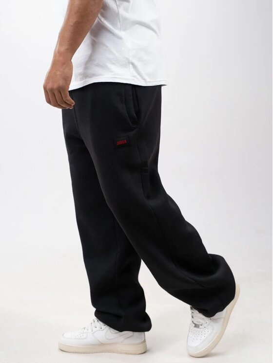 Jigga Wear Jigga Wear Spodnie dresowe Szerokie luźne bagy korona 131213 Czarny Baggy Fit
