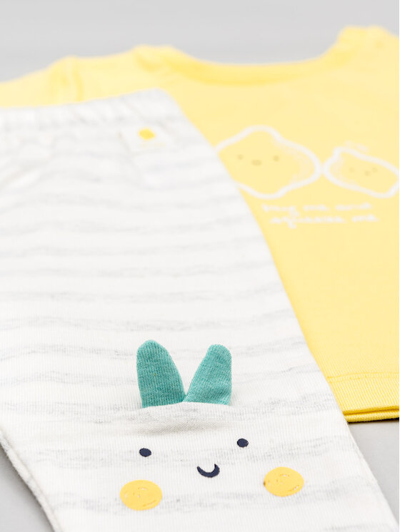 Zippy Zippy Sada t-shirt a legíny ZNBAP0602 23006 Žlutá Regular Fit