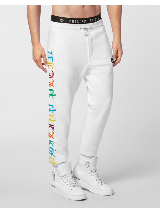 PHILIPP PLEIN PHILIPP PLEIN Jogger nohavice 807 Biela Jogger Fit