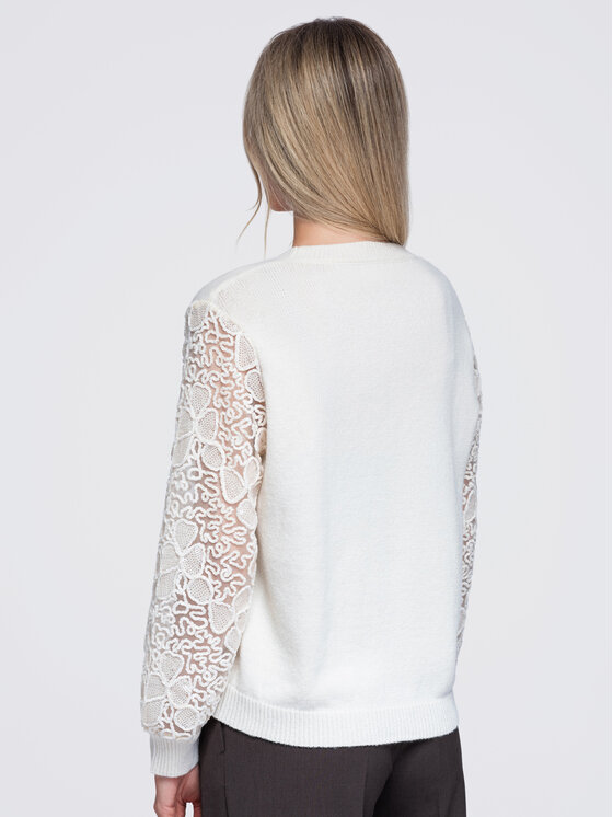 Ombre Ombre Sweter OW-SW-E0033 Beżowy Regular Fit
