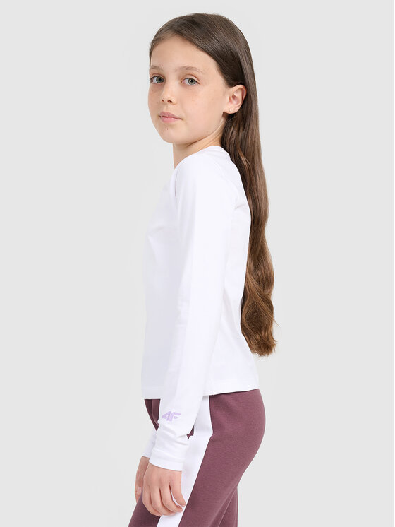 4F 4F Bluzka BASIC+ Biały Slim Fit