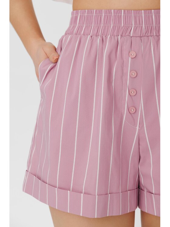 LAURELLA LAURELLA Bavlnené šortky 3SS014 Fialová Regular Fit