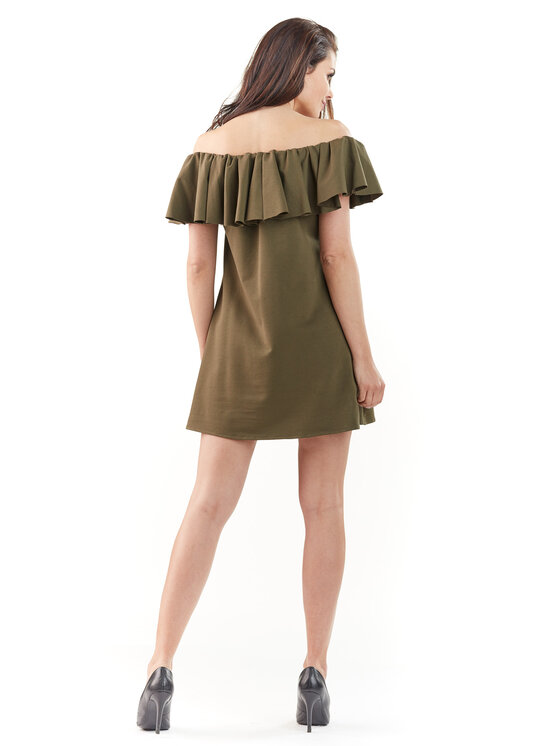 Awama Awama Sukienka letnia L065 Khaki Basic Fit