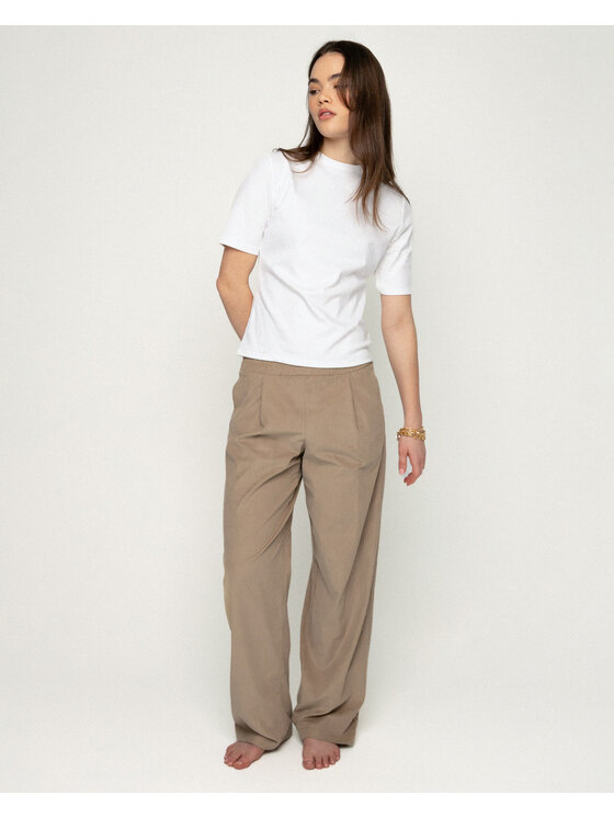 Le Songe Le Songe Spodnie materiałowe NINA Beżowy Regular Fit