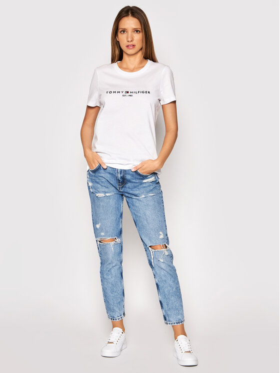 Tommy Hilfiger Tommy Hilfiger Футболка Heritage C-Nk WW0WW31999 Білий Regular Fit