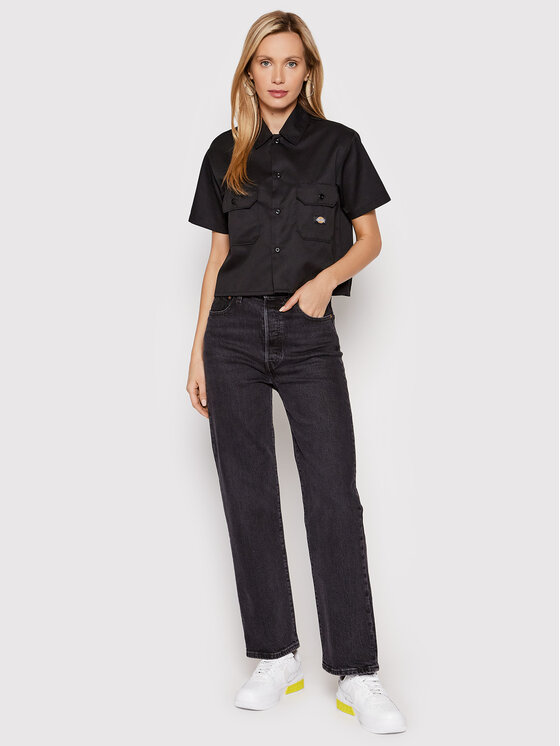 Dickies Dickies Košile Work DK0A4XKDBLK Černá Relaxed Fit