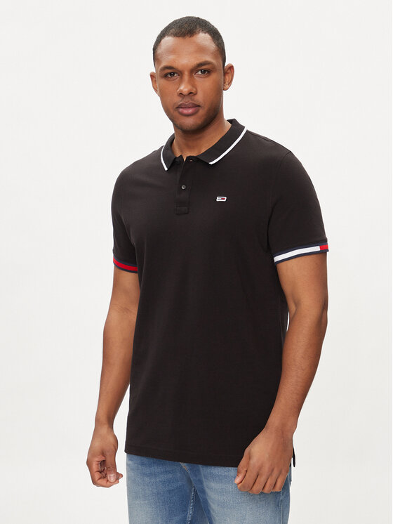 Tommy Jeans Polo Flag DM0DM12963 Melns Regular Fit