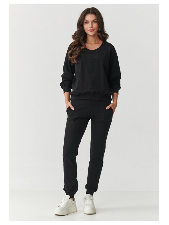 Makadamia Makadamia Dres M891 Czarny Loose Fit