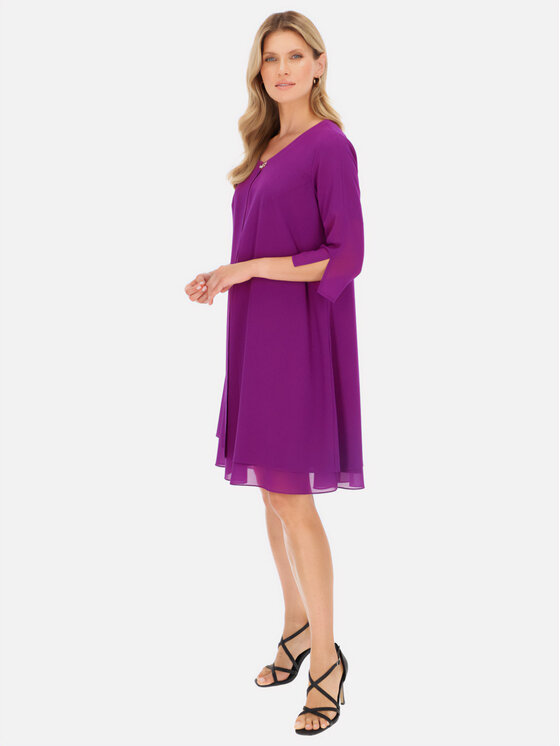 Potis & Verso Potis & Verso Sukienka koktajlowa Anna Fioletowy Regular Fit