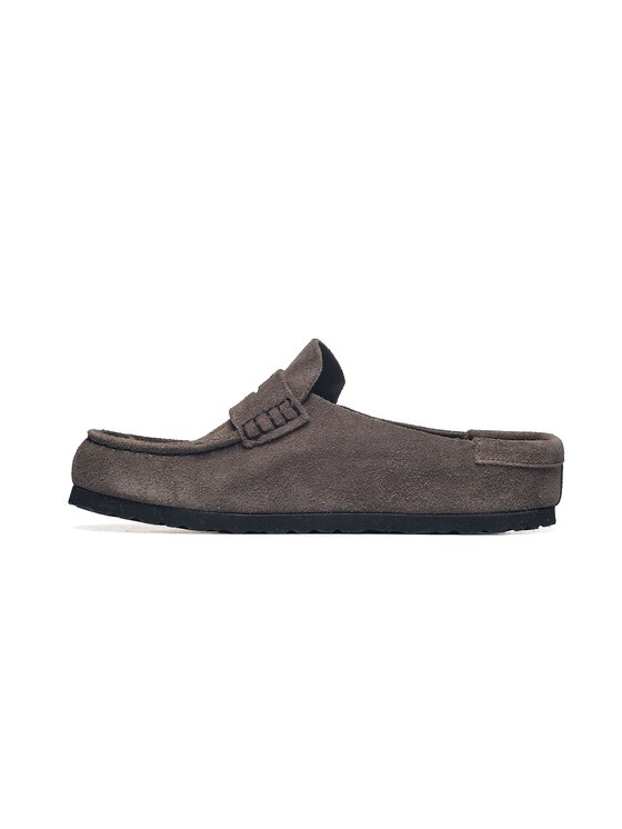 Birkenstock Birkenstock Klapki Naples Wrapped Suede Leather Szary