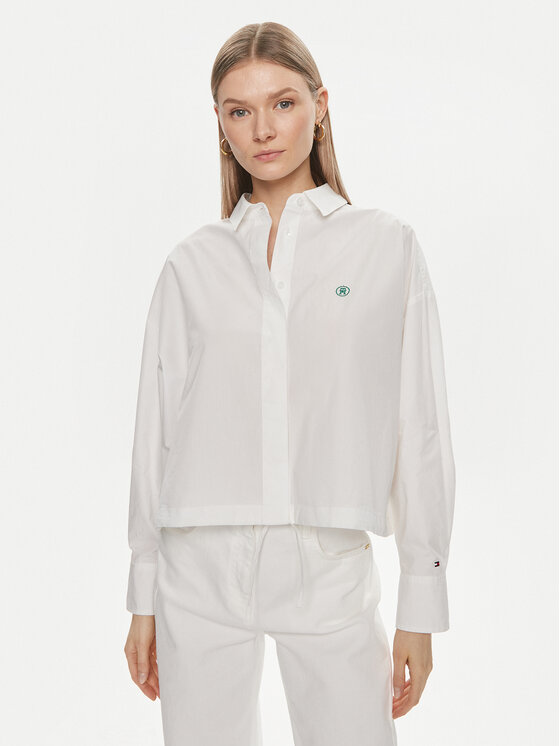 Tommy Hilfiger Tommy Hilfiger Cămașă WW0WW41832 Alb Relaxed Fit
