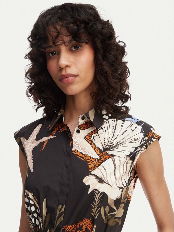 Marella Marella Srajčna obleka Padana 2613221202 Črna Regular Fit