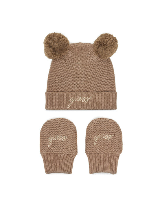 Guess Guess Komplekti kuuluvad müts ja kindad H5BW13 Z1070 Beež