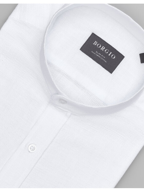 Borgio Borgio Koszula limido_00556 Biały Slim Fit