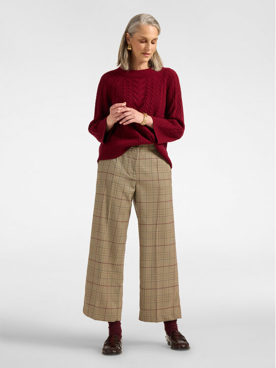 Elena Mirò Elena Mirò Spodnie materiałowe P057P100594N001 Bordowy Regular Fit