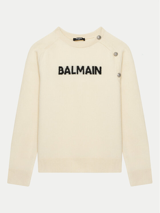 Balmain Balmain Светр BV9B00-Z2409 Écru Regular Fit