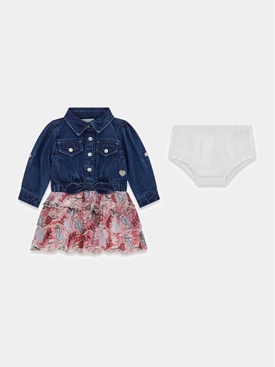 Guess Kids Guess Kids Sukienka codzienna 183319 Niebieski Classic Fit