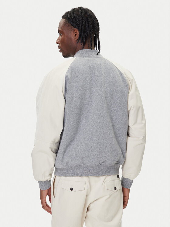 Tommy Hilfiger Tommy Hilfiger Bunda bomber Mix Media Varsity MW0MW39684 Světle šedá Regular Fit